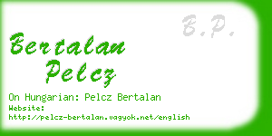 bertalan pelcz business card